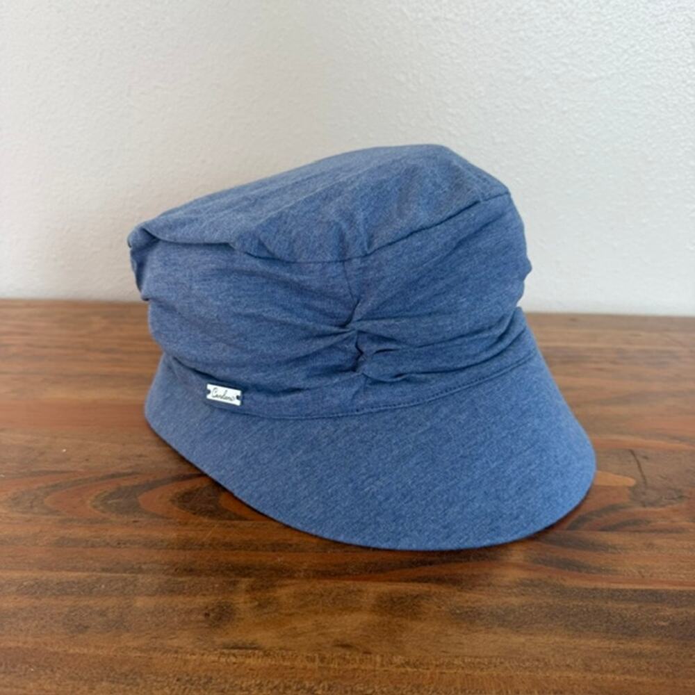 Cardani Headwear Women's Solid Visored Scrunched Blue Hat - Size S/M